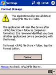 Utilitka pro formátování iPAQ File Storage