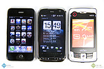 Srovnání s Apple iPhone 3G a E-TEN Glofiish X800