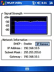 Přehledný ukazatel síly signálu a IP adresy