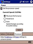 Nastavení výkonu procesoru