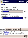 Zobrazení stavu baterií