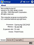 HP iPAQ h1940 používá procesor Samsung S3C2410