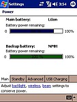 Informace o stavu baterií