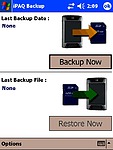 iPAQ Backup - jednoduchý režim