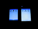 Porovnání displejů - HTC vlevo, iPAQ hx4700 napravo