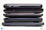 Srovnání velikostí (zezhora): Omnie I, Omnie II, iPhone 3G, Touch HD, HD2 (3)
