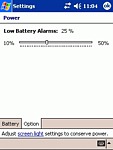 Nastavení upozornění na vybitou baterii